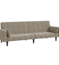 Schlafsofa 2-Sitzer mit 2 Kissen Hellgrau Samt