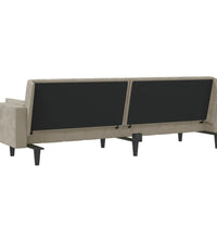 Schlafsofa 2-Sitzer mit 2 Kissen Hellgrau Samt