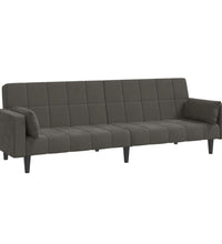 Schlafsofa 2-Sitzer mit 2 Kissen Dunkelgrau Samt