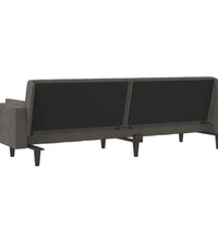 Schlafsofa 2-Sitzer mit 2 Kissen Dunkelgrau Samt