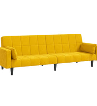 Schlafsofa 2-Sitzer mit 2 Kissen Gelb Samt