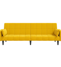 Schlafsofa 2-Sitzer mit 2 Kissen Gelb Samt