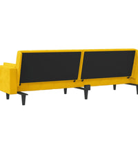 Schlafsofa 2-Sitzer mit 2 Kissen Gelb Samt