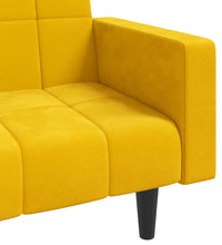 Schlafsofa 2-Sitzer mit 2 Kissen Gelb Samt