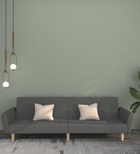 Schlafsofa 2-Sitzer Hellgrau Stoff