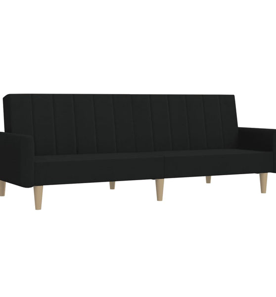 Schlafsofa 2-Sitzer Schwarz Stoff