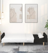 Schlafsofa 2-Sitzer Schwarz Stoff