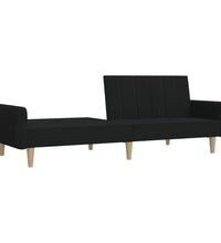 Schlafsofa 2-Sitzer Schwarz Stoff