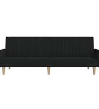 Schlafsofa 2-Sitzer Schwarz Stoff