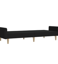 Schlafsofa 2-Sitzer Schwarz Stoff