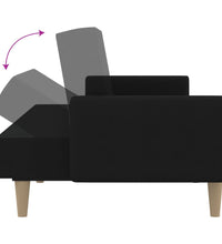 Schlafsofa 2-Sitzer Schwarz Stoff