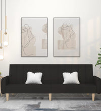 Schlafsofa 2-Sitzer Schwarz Stoff