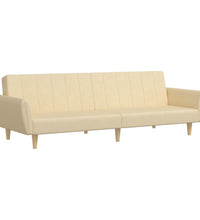 Schlafsofa 2-Sitzer Creme Stoff