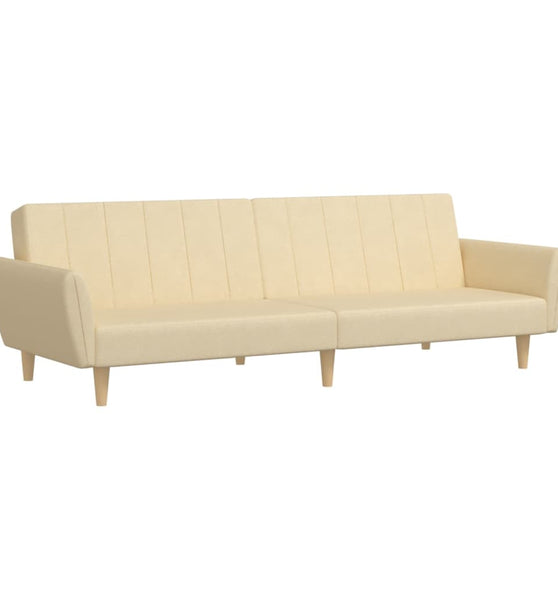 Schlafsofa 2-Sitzer Creme Stoff