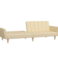 Schlafsofa 2-Sitzer Creme Stoff