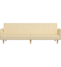 Schlafsofa 2-Sitzer Creme Stoff