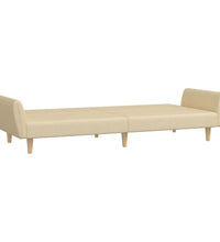 Schlafsofa 2-Sitzer Creme Stoff