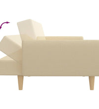 Schlafsofa 2-Sitzer Creme Stoff