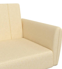 Schlafsofa 2-Sitzer Creme Stoff