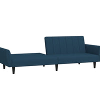 Schlafsofa 2-Sitzer Blau Samt