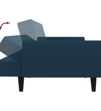 Schlafsofa 2-Sitzer Blau Samt