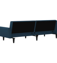 Schlafsofa 2-Sitzer Blau Samt