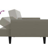 Schlafsofa 2-Sitzer Hellgrau Samt