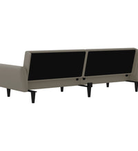 Schlafsofa 2-Sitzer Hellgrau Samt