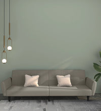 Schlafsofa 2-Sitzer Hellgrau Samt