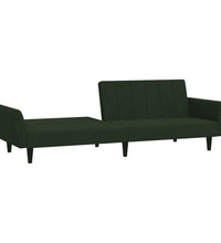 Schlafsofa 2-Sitzer Dunkelgrün Samt