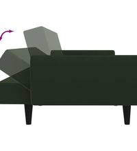 Schlafsofa 2-Sitzer Dunkelgrün Samt