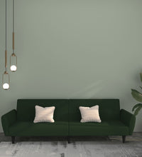 Schlafsofa 2-Sitzer Dunkelgrün Samt