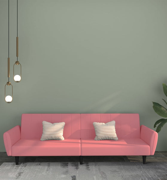 Schlafsofa 2-Sitzer Rosa Samt