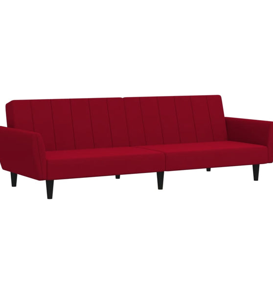 Schlafsofa 2-Sitzer Weinrot Samt