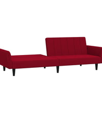 Schlafsofa 2-Sitzer Weinrot Samt