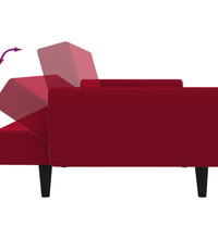 Schlafsofa 2-Sitzer Weinrot Samt