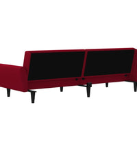 Schlafsofa 2-Sitzer Weinrot Samt