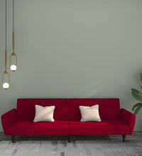 Schlafsofa 2-Sitzer Weinrot Samt