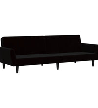 Schlafsofa 2-Sitzer Schwarz Samt