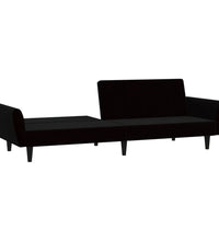 Schlafsofa 2-Sitzer Schwarz Samt