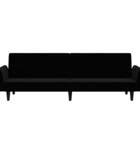 Schlafsofa 2-Sitzer Schwarz Samt