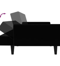 Schlafsofa 2-Sitzer Schwarz Samt