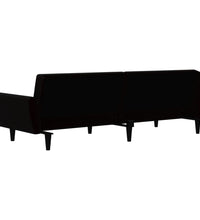 Schlafsofa 2-Sitzer Schwarz Samt