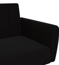 Schlafsofa 2-Sitzer Schwarz Samt