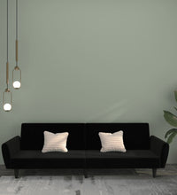 Schlafsofa 2-Sitzer Schwarz Samt