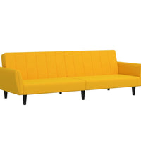 Schlafsofa 2-Sitzer Gelb Samt