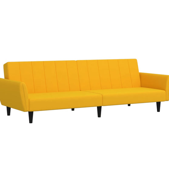 Schlafsofa 2-Sitzer Gelb Samt