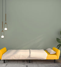 Schlafsofa 2-Sitzer Gelb Samt