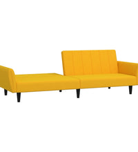 Schlafsofa 2-Sitzer Gelb Samt