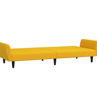 Schlafsofa 2-Sitzer Gelb Samt